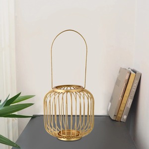 Gold Glass Candle Lantern <b>Tea</b> Light Holder Handmade Decorative Candle <b>Stand</b> for Home Christmas - Product Image 2