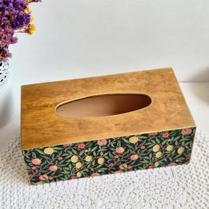 Boîte à mouchoirs en bois imprimé style rustique chic pour décoration champêtre, vente en gros - Product Image 5