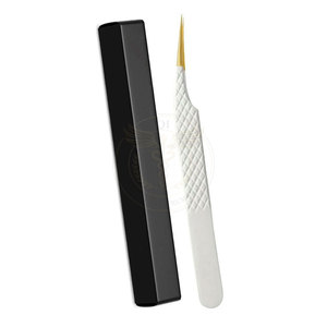 High Stainless Steel Lash Tweezers Professional Eyelash Beauty <b>Tool</b> Precision Lash Applicator Serrated Tip Durable for Online - Product Image 5