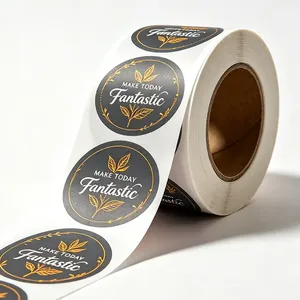 Autocollants ronds holographiques personnalisés imperméables avec impression UV et gaufrage pour l'emballage des bougies - Product Image 4