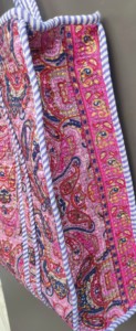 Sac fourre-tout bohème en coton pour femme, motif cachemire, poignées rayées, chaînes, fermeture éclair, sac de plage et de shopping - Product Image 2
