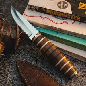 Cuchillo de Caza Hecho a Mano Personalizado, Compatible con OEM, Hoja Fija, Funda de Cuero, Supervivencia al Aire Libre, Camping, Acero con Alto Contenido de Carbono Premium - Product Image 3