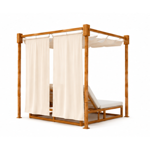 Cama de Día de Lujo de Madera para Exteriores con Toldo para Resort, Jardín, Patio, Piscina, Muebles de Descanso y Tumbona - Product Image 3