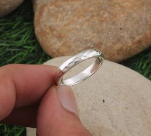 Minimalist 925 Sterling <b>Silver</b> Band <b>Ring</b> Stackable Thin Women <b>Men</b> Unisex Classic Wedding Fine Jewelry Daily Wear - Product Image 2