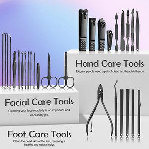 Luxurious Stainless <b>Manicure</b> and Pedicure <b>Kits</b> Professional Salon Beauty Care Instruments Box with Leather Bag - Product Image 3