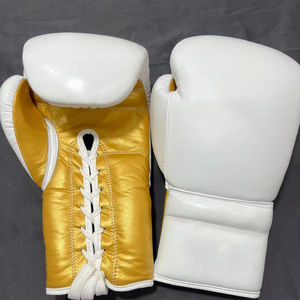 Nuevos Guantes de Boxeo de Cuero con Cordones y Diseño Personalizado, que Absorben la Humedad, para Entrenamiento Profesional de Sparring y Kick Boxing - Product Image 4