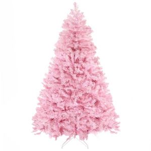 Albero di Natale Artificiale Rosa con Base in Acciaio ad Apertura Automatica, Forma Larga - Product Image 3