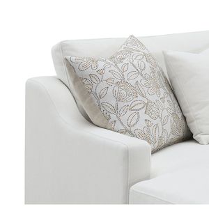 Divano Componibile Valiant in Ciniglia Avorio con 4 Cuscini per Arredamento Soggiorno - Product Image 2