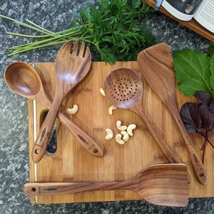 Wooden Spoon Teak Wooden Utensils Wooden Spoons for Cooking Kitchen Home at <b>cheap</b> price - Product Image 4