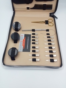 Kit de herramientas para extensiones de cabello con acabado espejo, al por mayor, con logotipo personalizado, que incluye pinzas para microperlas, pinzas de sujeción con velcro y peine para cabello - Product Image 4