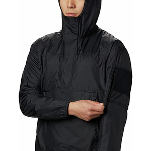 2023 Black Color Waterproof <b>Men</b> Windbreaker <b>Jacket</b> Custom Plus Size Canvas <b>Jacket</b> Stand for Spring Autumn Hooded Windbreaker - Product Image 2