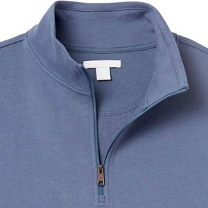 Sweat-shirt à capuche épais et lourd en polaire 100 % polyester respirant avec logo personnalisé, fermeture éclair quart de tour et poches - Product Image 3