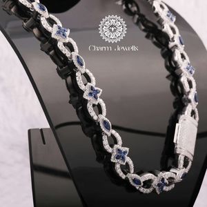 Charm Jewells Moissanite <b>Statement</b> <b>Necklace</b> Ball Link Chain 14K Gold Plated 925 Silver Unisex Luxury Hip Hop IGI Certified Party - Product Image 2
