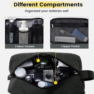 Borsa da Viaggio Impermeabile per Uomo, Grigia, per Accessori da Bagno e da Viaggio, Regalo Perfetto - Product Image 3