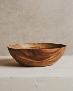 Ensemble de bols à salade classiques en bois avec ustensiles de service pour les fêtes - Écologique - Product Image 1