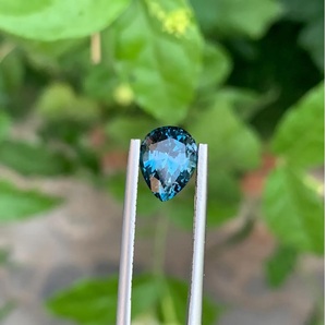 Topacio Azul de Londres Natural, Corte Facetado en Forma de Pera, Cabujón de Topacio Azul para Anillo DIY, Joyería con Gemas - Product Image 3