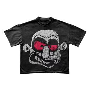 T-shirts pour hommes en coton molletonné 100% coton, coupe ample, impression sérigraphique de logo personnalisé, séchage rapide. - Product Image 4