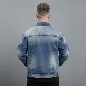 Top Trending Fully Vintage <b>Denim</b> <b>Jacket</b> for men's Winter casual wear <b>Custom</b> Chenille Embroidered Front Logo Windproof man <b>jacket</b> - Product Image 3