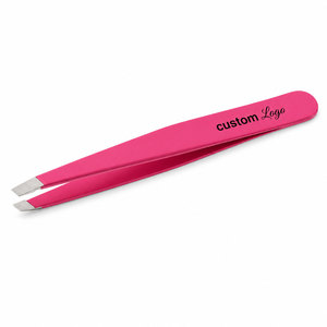 Pinzas de Precisión de Acero Inoxidable con Punta Inclinada en Color Rosa, Pinzas de Belleza para Depilación de Cejas - Product Image 2