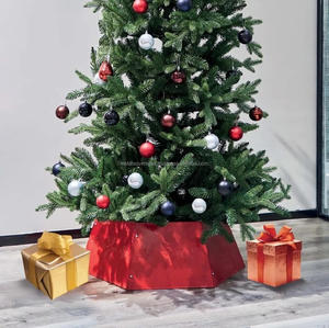 Jupe d'arbre de couleur rouge en métal durable de meilleure qualité pour la décoration de Noël d'hiver Style de luxe Tailles personnalisées Sacs emballés en gros - Product Image 3