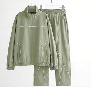 Custom Men Sports Windbreaker Tracksuit Nylon <b>Jacket</b> and <b>Running</b> Pants <b>Lightweight</b> Casual Gym Wear Set - Product Image 4