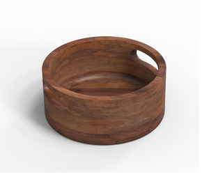Bol de service décoratif en bois exclusif pour les espaces de restauration haut de gamme et les rassemblements élégants - Product Image 1