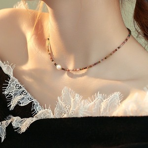 Collier élégant en perles naturelles haut de gamme avec perles de tourmaline colorées, chaîne de clavicule, design exquis, effet dopamine - Product Image 3