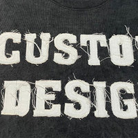 T-shirt tricoté pour homme en polyester/coton épais de haute qualité, coupe droite, épaules tombantes, design personnalisé vieilli, délavage acide