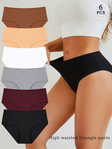 Women's High-Rise Basic Solid Boxer Briefs 1pc Spandex/Cotton Knitted Underwear Everyday Comfortable Made in Bangladesh - Product Image 6