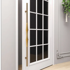 Aluminum Main <b>Door</b> Rail Design Pull Handle AB <b>Matt</b> PVD Gold Silk <b>Black</b> Rose Gold Glossy Center Spindle Entrance Hardware - Product Image 1