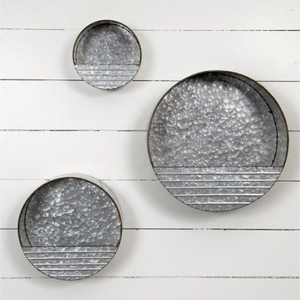 Macetero Redondo Moderno de Acero Galvanizado para Pared, Decoración de Arte Mural Metálico Colgante para Interiores, Exhibición de Plantas y Suculentas - Product Image 3