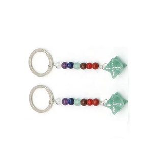 Porte-clés en cristal de haute qualité, aventurine verte, porte-clés Merkabah, porte-clés en pierre naturelle, cadeaux pour femmes, vente en gros - Product Image 3