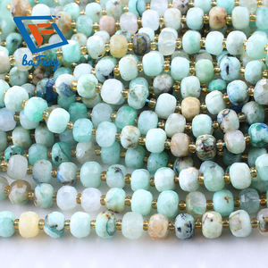 Perles d'azurite naturelle de haute qualité 6x8mm, perles facettées rondes pour la fabrication de bracelets et de colliers, accessoires de bricolage - Product Image 2