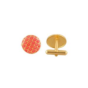 Mancuernillas de Lujo con Baño de Oro y Diseño de Escamas de Coral Rojo para Hombre, Accesorios Formales para Camisa, Regalo de Boda o Negocios, Mancuernillas de Diseñador - Product Image 3