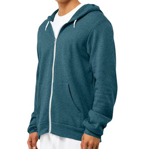 Sudadera con Capucha para Hombre, Azul, Ultra Suave, Mezcla de Algodón, con Cierre Frontal Completo y Bolsillos, Sudadera Deportiva Cómoda de Felpa - Product Image 6