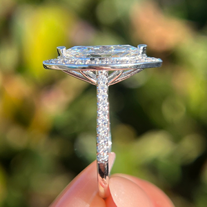 Anillo de compromiso y boda clásico con diamante marquise de 2.70 quilates cultivado en laboratorio, certificado IGI, engaste invisible en oro, ideal para fiestas. - Product Image 4