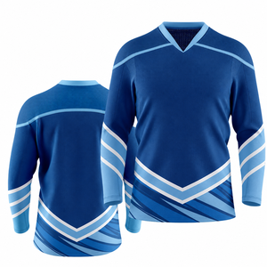CAMISETA DE HOCKEY SOBRE HIELO UNISEX DE ALTA CALIDAD CON NOMBRE DEL EQUIPO Y LOGO ESTAMPADOS EN LA PARTE DELANTERA 100% POLIÉSTER ANTIMICROBIANO - Product Image 6