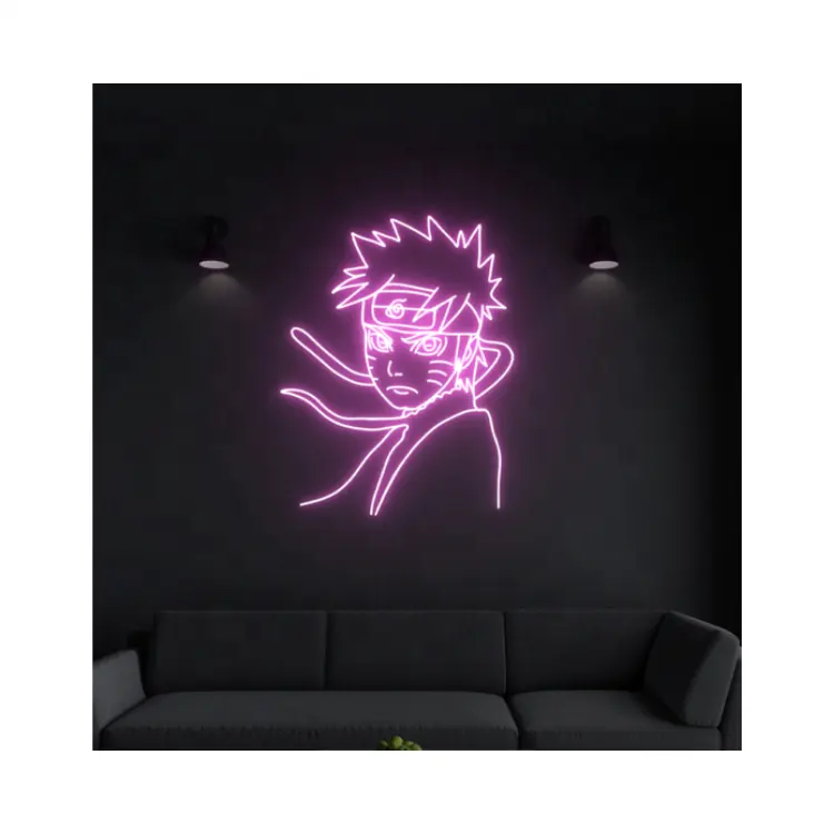 Na.ruto uzumaki neon sign Anime Na.ruto Neon Sign Bedroom Japanese Ninja Led Neon Lights Manga Room Decor Light Up Sign
