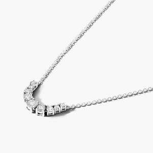 0.50CT Lab Grown Diamond IGI Certified Graduated <b>Necklace</b> 10KT Gold Curved Cluster Pendant Luxury Wedding Fine Jewelry OEM ODM - Product Image 2