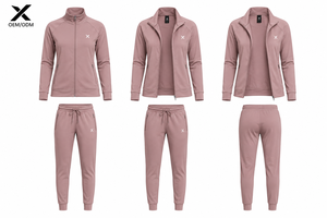 Conjunto Deportivo Rosa para Mujer X Sports City, Chaqueta con Cierre Completo y Pantalones Deportivos, Diseño Deportivo de Color Sólido, Material Transpirable, Ropa de Otoño - Product Image 2