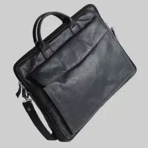 Men’s Black Leather Office Laptop Bag Premium Business <b>Briefcase</b> for Professionals with Large Capacity & Durable Craftsmanship - Product Image 5