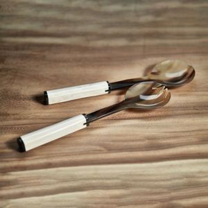 Juego de 2 Servidores de Ensalada de Cuerno, Utensilios de Cocina Ecológicos Naturales, Aptos para Lavavajillas - Product Image 6