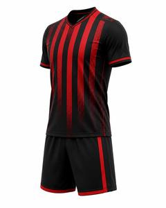 Ensemble de football pour hommes, col en V, manches courtes, respirant, anti-transpiration, polyester sublimé, coupe athlétique, toutes saisons, personnalisable - Product Image 3