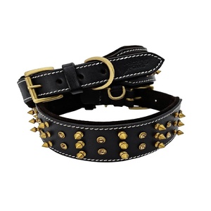 Collar de cuero occidental hecho a mano con calavera para perro, collares para mascotas hechos a mano al por mayor - Product Image 4