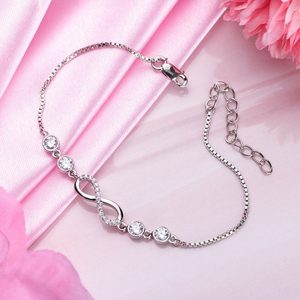 Bracelet ajustable en argent sterling 925 plaqué argent, motif chaîne, pour femme, fait main, tendance, produit en gros, collection Harmonie Infinie Éternelle - Product Image 6