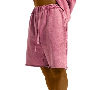 Shorts Bermuda Décontractés Orange Uni pour Hommes, Taille Élastique, Poches, Tissu Léger et Respirant en Mélange de Coton, OEM ODM - Product Image 2