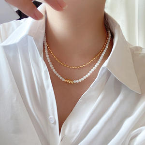 Collier long en perles de haute qualité, version coréenne, accessoires simples et polyvalents pour la vente en gros, collier simple et polyvalent pour - Product Image 1