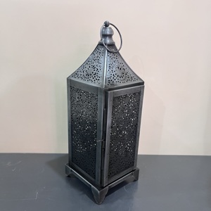Artisan Design <b>Moroccan</b> Style Iron Candle Lantern <b>Decorative</b> Vintage Home Model L544 Table <b>Decoration</b> 5.5X5.5X15.5" - Product Image 4