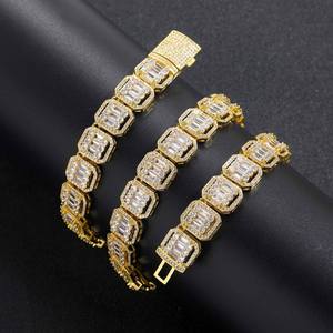 Best Selling Fashion Hip Hop Diamond Chain <b>Necklace</b> with Durable Stainless Steel Base for <b>Long</b> Lasting Everyday Wear - Product Image 6