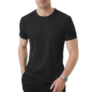 Conjunto deportivo de algodón para hombre, camiseta de manga corta de color sólido y pantalones cortos para verano, ideal para entrenamiento en el gimnasio. - Product Image 4